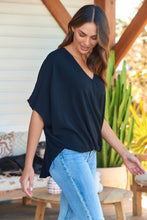 Load image into Gallery viewer, Clara Batwing Crossover Top Black