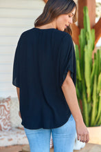 Load image into Gallery viewer, Clara Batwing Crossover Top Black