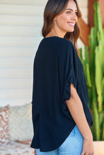 Load image into Gallery viewer, Clara Batwing Crossover Top Black