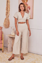 Load image into Gallery viewer, Kendell Beige Tie Top and High Waist Pant Set