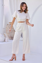 Load image into Gallery viewer, Alina Cream Top and Belted Pant Set