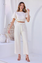Load image into Gallery viewer, Alina Cream Top and Belted Pant Set