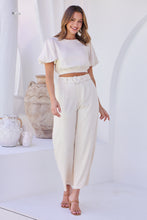 Load image into Gallery viewer, Alina Cream Top and Belted Pant Set