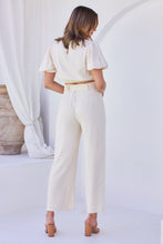 Load image into Gallery viewer, Alina Cream Top and Belted Pant Set