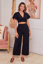 Load image into Gallery viewer, Kendell Black Tie Top and High Waist Pant Set