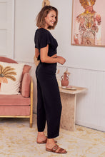 Load image into Gallery viewer, Kendell Black Tie Top and High Waist Pant Set