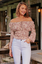 Load image into Gallery viewer, Tilly Leopard Beige Long Sleeve Shirred Top