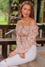 Load image into Gallery viewer, Tilly Leopard Beige Long Sleeve Shirred Top