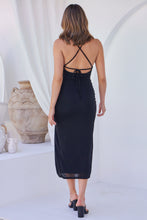 Load image into Gallery viewer, Devon Black Cowl Neck Sparkle Evening Dress