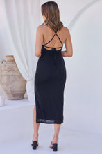 Load image into Gallery viewer, Devon Black Cowl Neck Sparkle Evening Dress