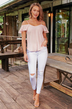 Load image into Gallery viewer, Tegan Cold Shoulder Dusty Pink Top