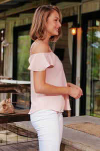Tegan Cold Shoulder Dusty Pink Top