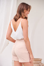Load image into Gallery viewer, Elm Beige High Waisted Chain Belt Shorts