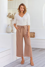 Load image into Gallery viewer, Denver Tie Waist Caramel Linen Pants