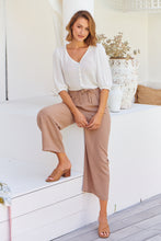 Load image into Gallery viewer, Denver Tie Waist Caramel Linen Pants