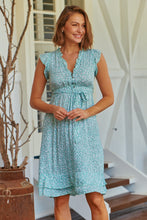 Load image into Gallery viewer, Maggie Mint Green Floral Midi Dress