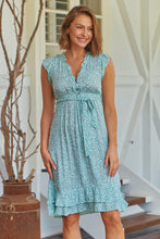 Load image into Gallery viewer, Maggie Mint Green Floral Midi Dress