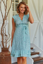 Load image into Gallery viewer, Maggie Mint Green Floral Midi Dress