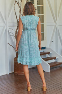 Maggie Mint Green Floral Midi Dress