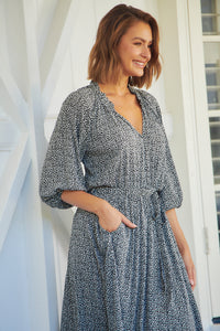 Blair Black Leopard Tie Waist Maxi Dress