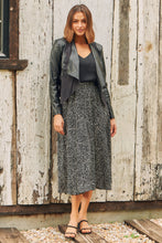 Load image into Gallery viewer, Aria Black Speckled Aline Skirt