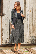 Load image into Gallery viewer, Aria Black Speckled Aline Skirt
