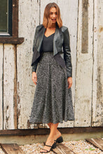 Load image into Gallery viewer, Aria Black Speckled Aline Skirt