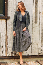 Load image into Gallery viewer, Aria Black Speckled Aline Skirt
