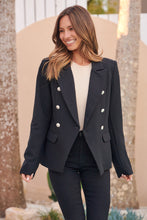 Load image into Gallery viewer, Mimosa Black Button Front Blazer