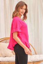 Load image into Gallery viewer, Aries Hot Pink Linen Tee