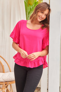 Aries Hot Pink Linen Tee