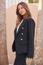 Load image into Gallery viewer, Mimosa Black Button Front Blazer