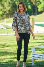 Load image into Gallery viewer, Malika 3/4 Sleeve Black Leopard Print Top