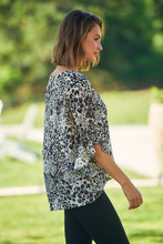 Load image into Gallery viewer, Malika 3/4 Sleeve Black Leopard Print Top