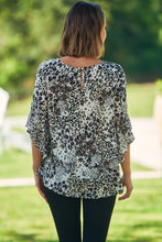 Load image into Gallery viewer, Malika 3/4 Sleeve Black Leopard Print Top