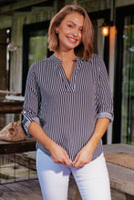 Load image into Gallery viewer, Lorna Black Stripe V Neck Shirt
