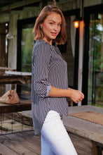 Load image into Gallery viewer, Lorna Black Stripe V Neck Shirt