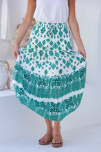 Load image into Gallery viewer, Lyla Green/White Paisley Print Maxi Skirt