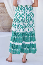 Load image into Gallery viewer, Lyla Green/White Paisley Print Maxi Skirt