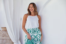 Load image into Gallery viewer, Lyla Green/White Paisley Print Maxi Skirt