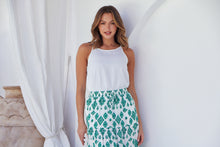 Load image into Gallery viewer, Lyla Green/White Paisley Print Maxi Skirt