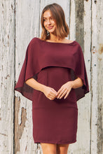Load image into Gallery viewer, Carmen Burgundy Shawl Evening Dress