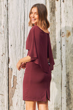 Load image into Gallery viewer, Carmen Burgundy Shawl Evening Dress