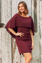 Load image into Gallery viewer, Carmen Burgundy Shawl Evening Dress