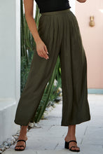 Load image into Gallery viewer, Tau Khaki Satin Wide leg Pant