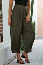 Load image into Gallery viewer, Tau Khaki Satin Wide leg Pant