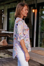 Load image into Gallery viewer, Brigit Lilac Floral V Neck Shirt