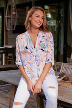 Load image into Gallery viewer, Brigit Lilac Floral V Neck Shirt