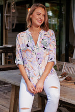 Load image into Gallery viewer, Brigit Lilac Floral V Neck Shirt