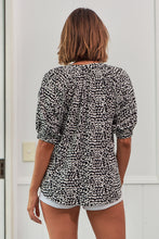 Load image into Gallery viewer, Charlie Black/White Animal Print Half Sleeve Top